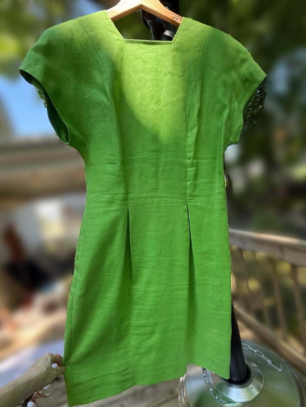 80’sLinen Liz Claiborne Chartreuse Dress ETSY’s TRENDING COLOR OF THE SEASON - Picture 3 of 8